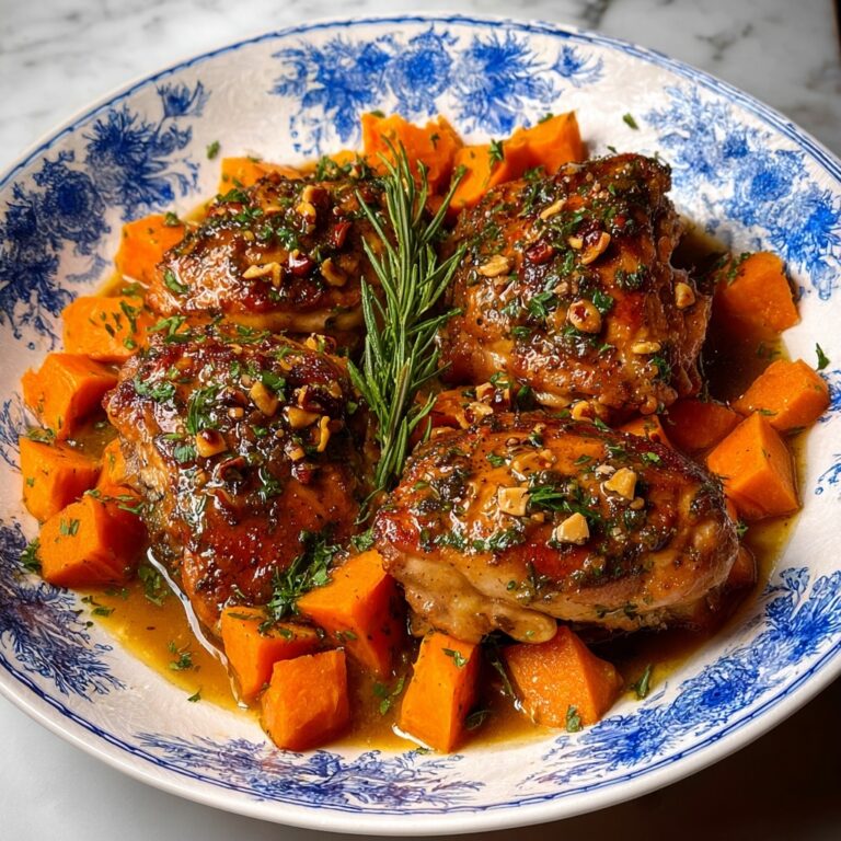 Maple-Glazed Chicken with Roasted Sweet Potatoes and Pecans Recipe