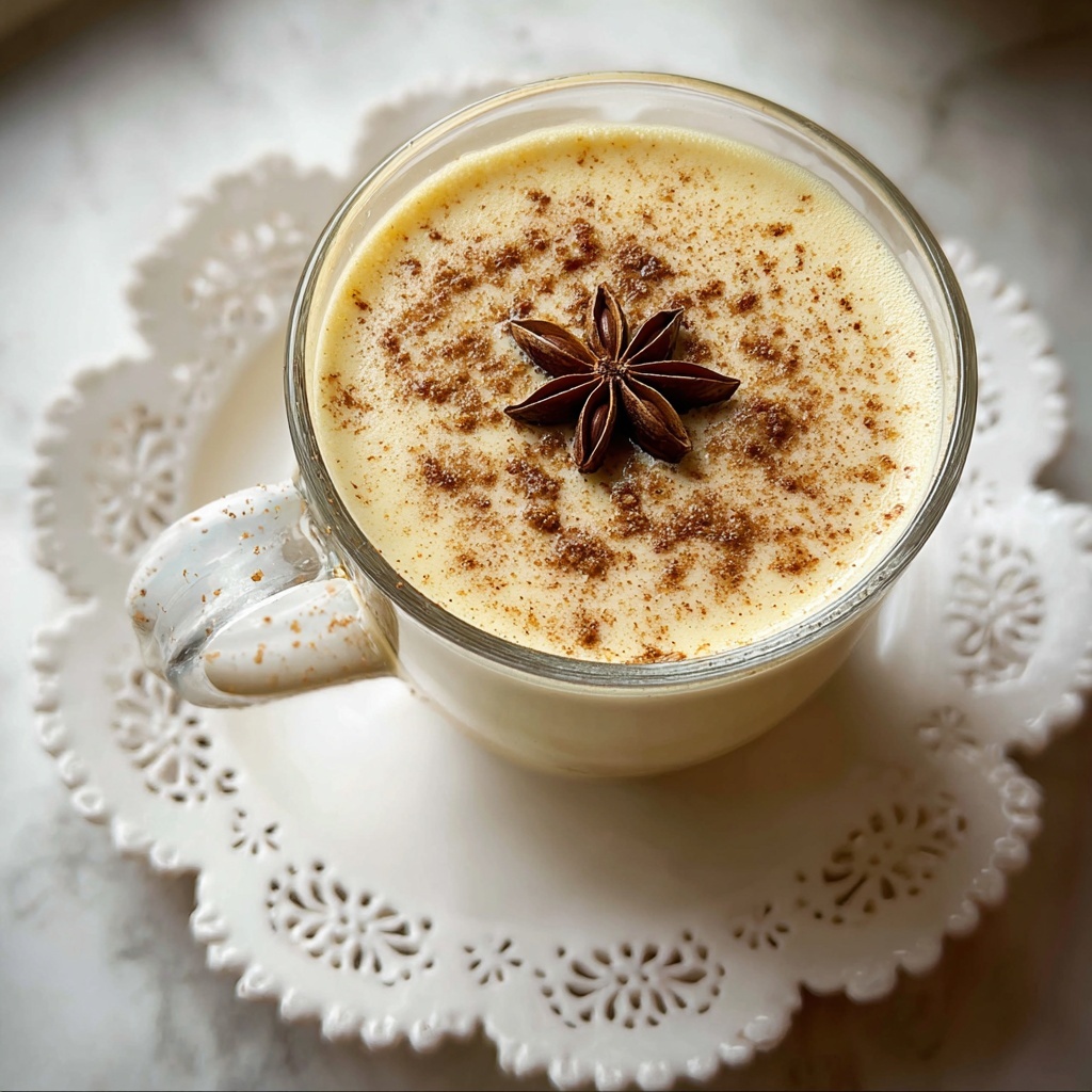 Rich and Creamy Homemade Eggnog with Nutmeg and Vanilla Recipe - Recipe Image