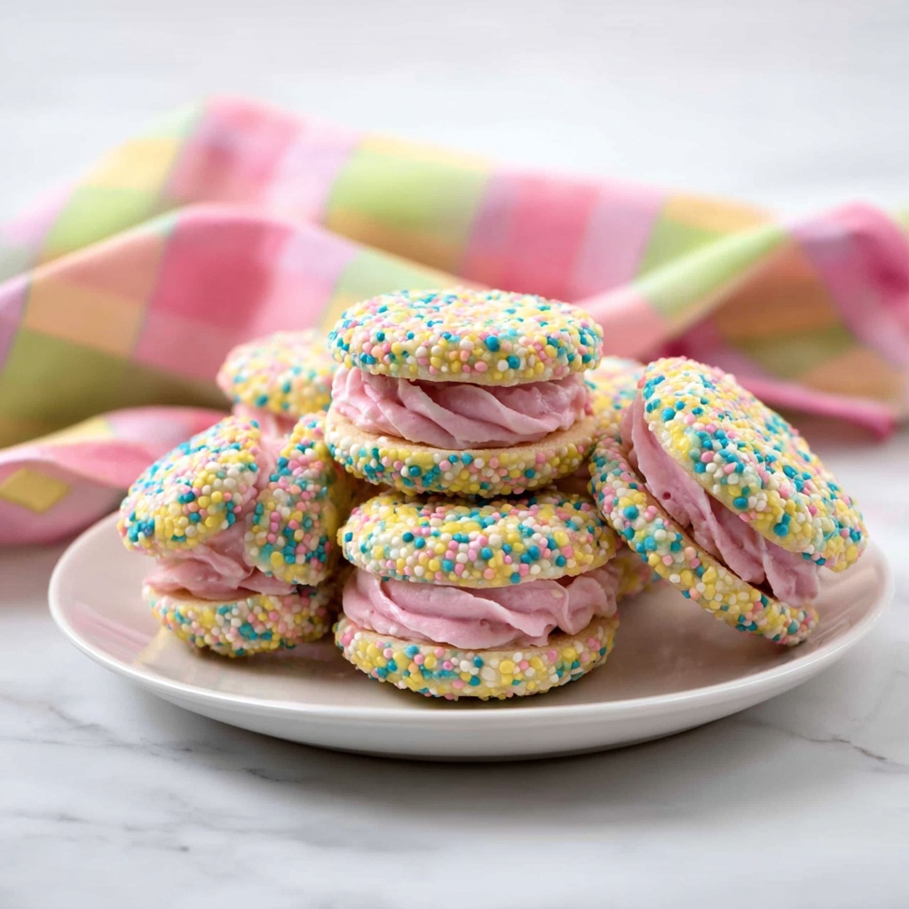 Easter Sprinkled Vanilla Cake Mix Whoopie Pies Recipe - Recipe Image