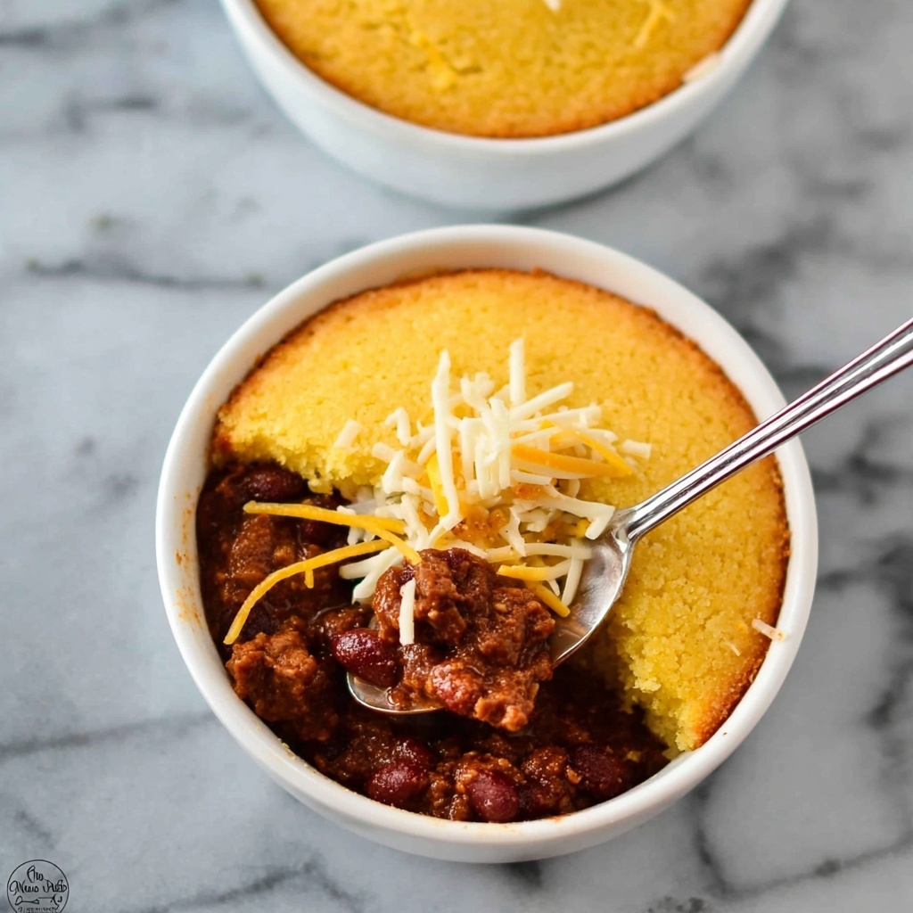 Chili Pot Pie with Cornbread Crust Recipe - Recipe Image