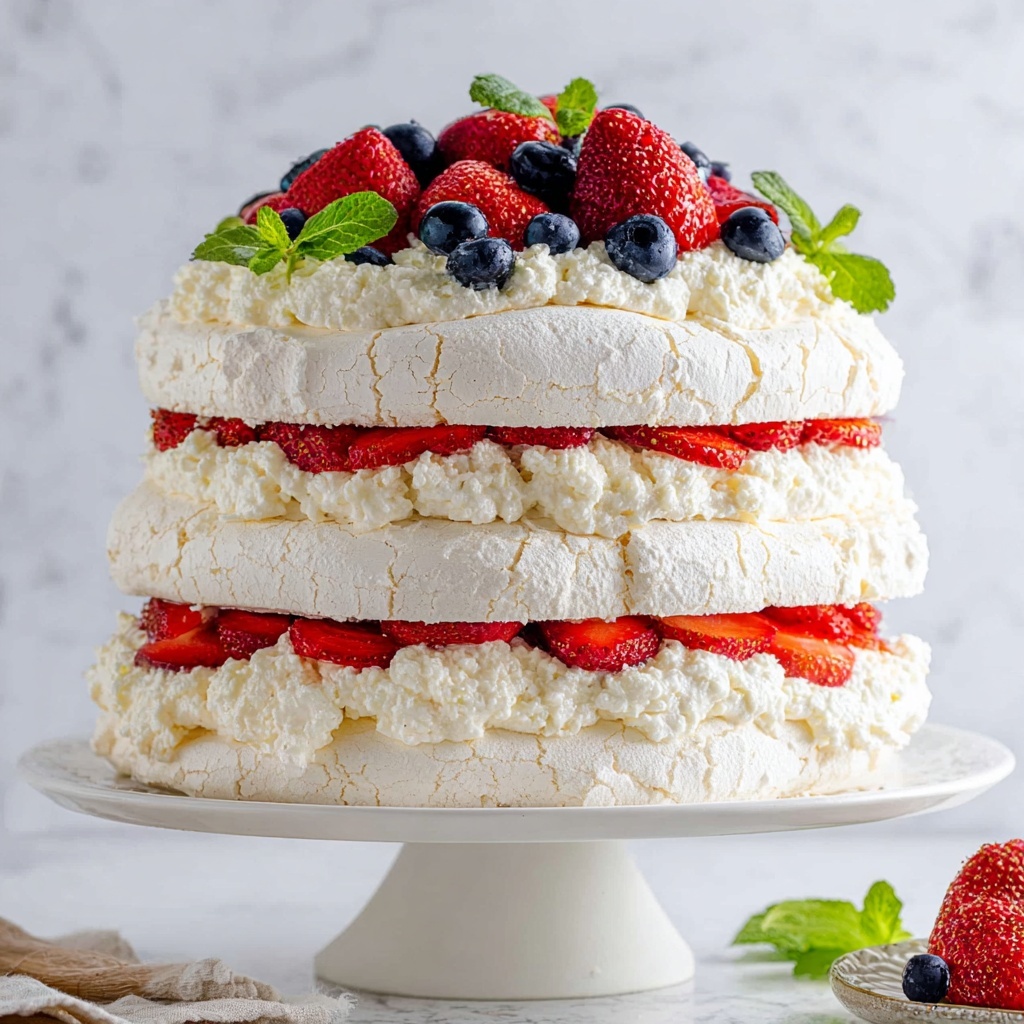 Strawberry Meringue Cake Recipe - Recipe Image