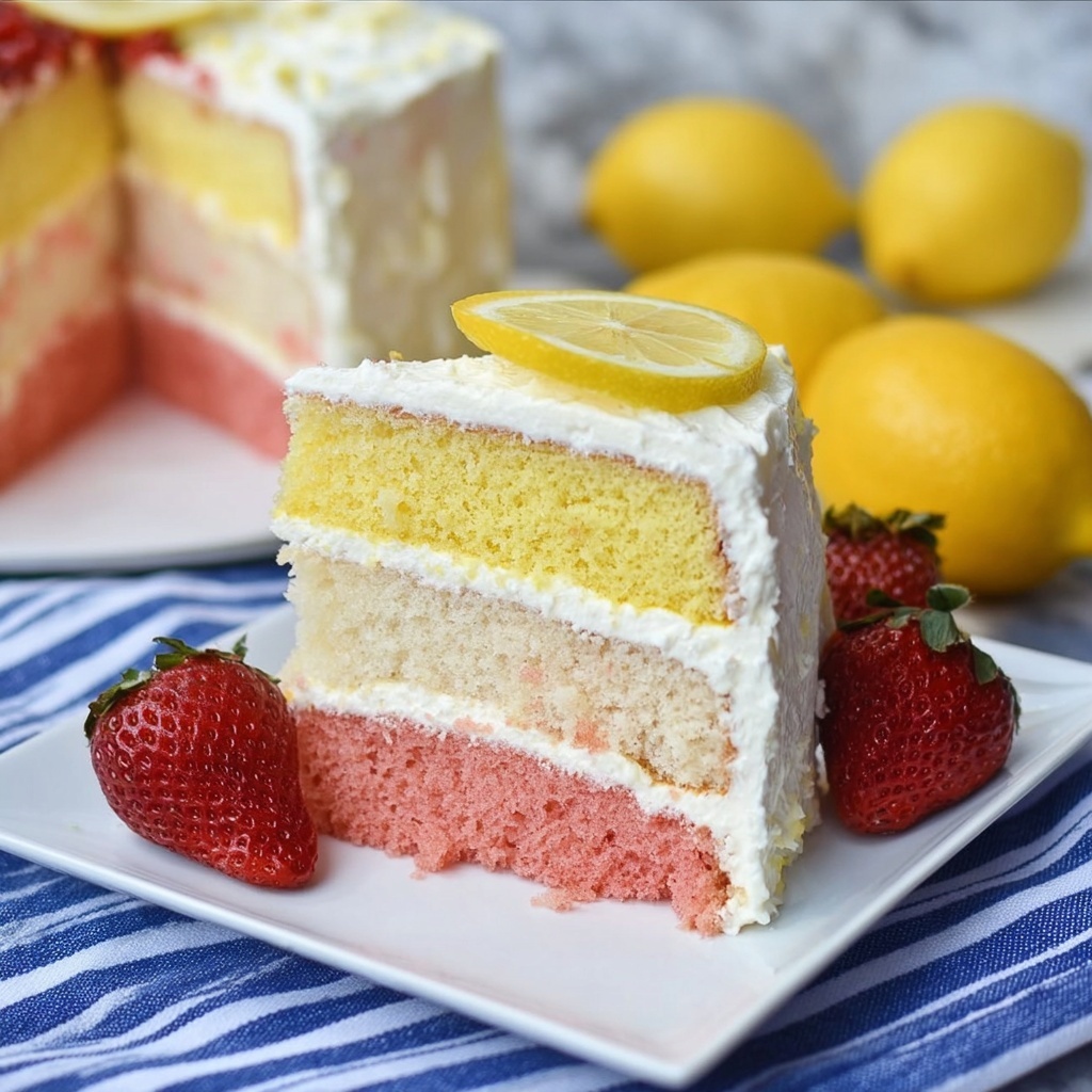 Strawberry Lemon Cheesecake Cake Recipe - Recipe Image