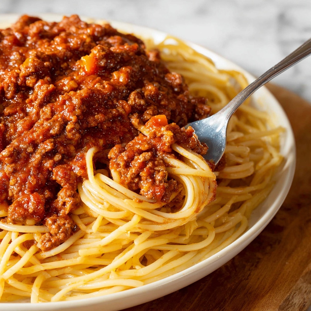 Hearty Spaghetti Bolognese with Rich Meat Sauce Recipe - Recipe Image