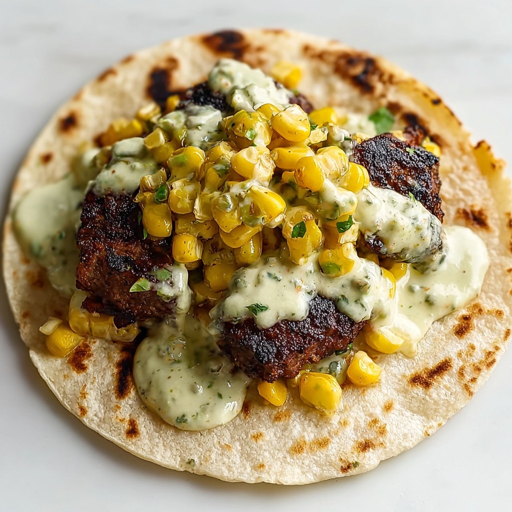 Juicy Street Corn Smash Burger Tacos: A Flavor Explosion! Recipe - Recipe Image