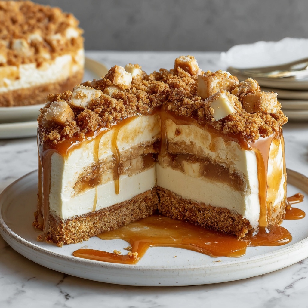 Indulgent Salted Caramel Apple Pie Cheesecake Recipe - Recipe Image