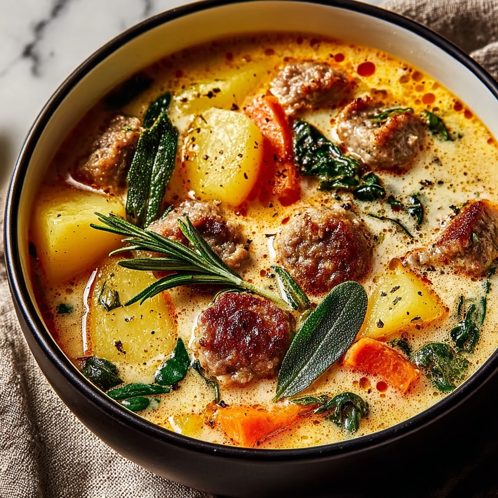 Hearty and Delicious Creamy Italian Sausage Potato Soup Recipe - Recipe Image