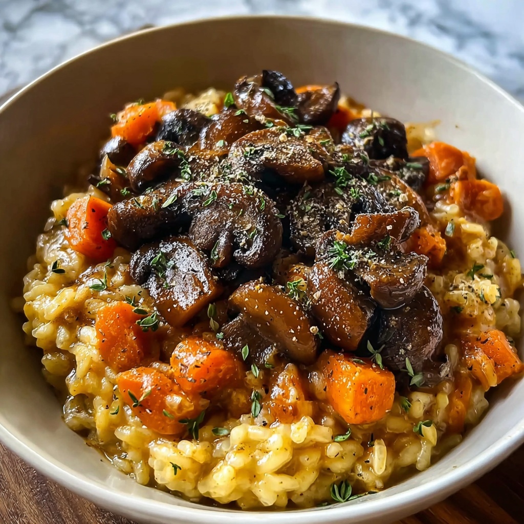 Heavenly Creamy Lemon Tomato Risotto with Mushrooms Recipe - Recipe Image