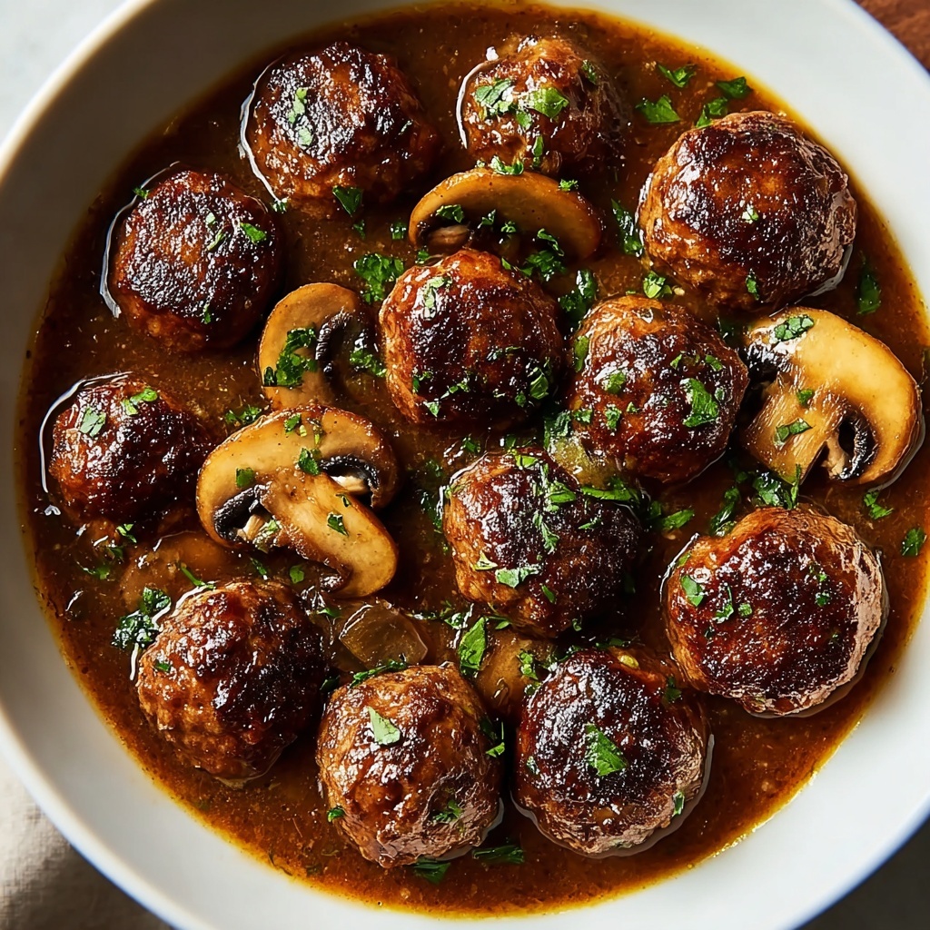 Best Salisbury Steak Meatballs with Irresistibly Rich Gravy Recipe - Recipe Image