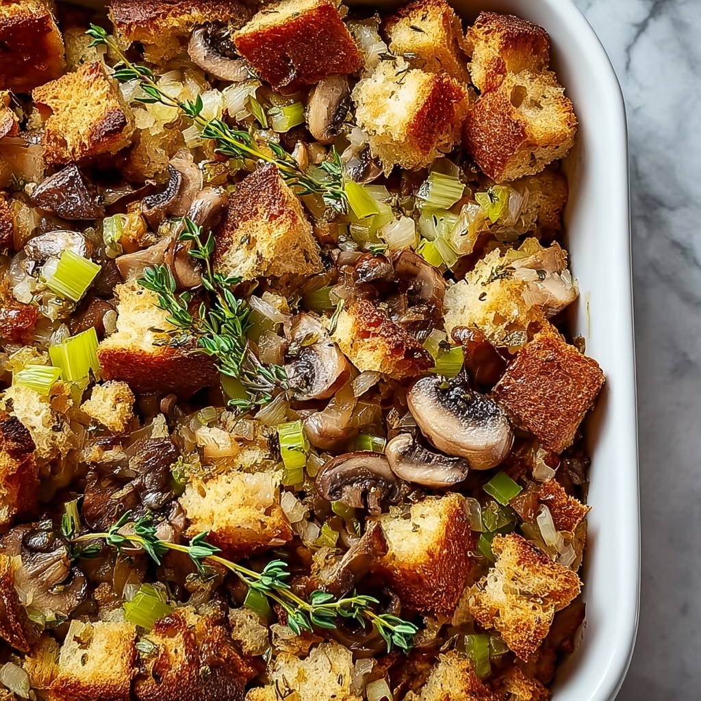 Irresistibly Herbed Mushroom Bread Stuffing for Cozy Comfort Recipe - Recipe Image