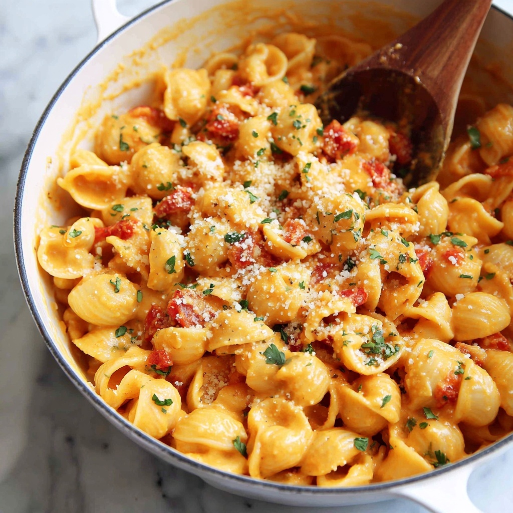 One Pot Creamy Tomato Pasta Recipe - Recipe Image