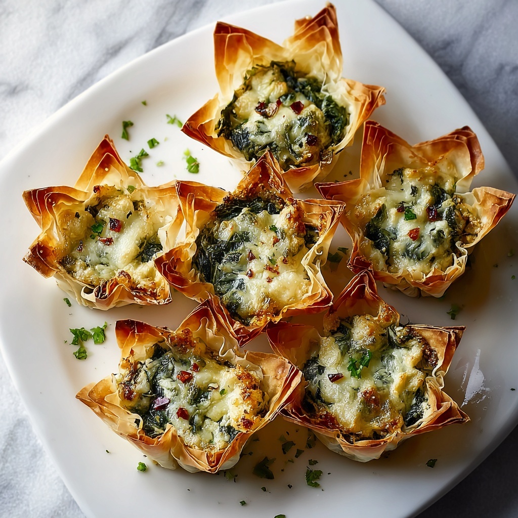 Spinach & Artichoke Wonton Cups Recipe - Recipe Image
