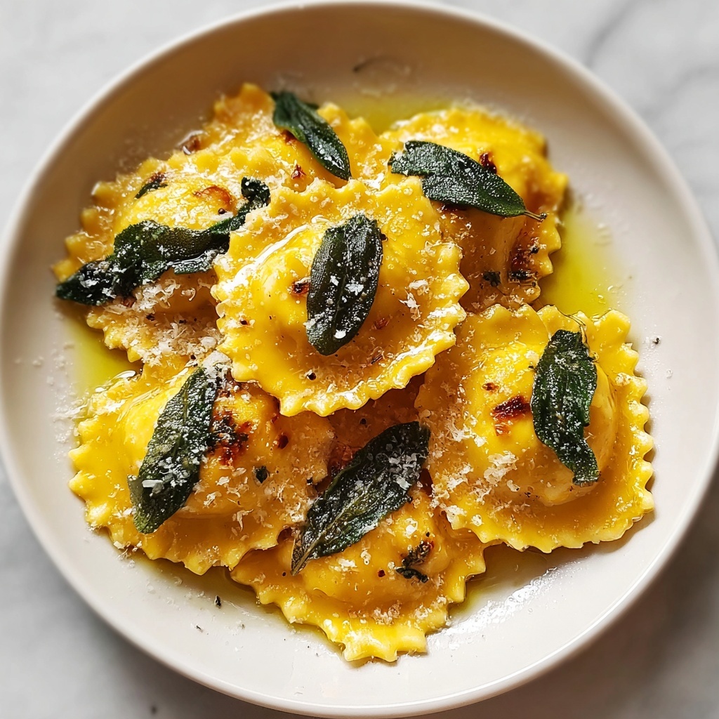 Homemade Pumpkin Ravioli with Garlic Brown Butter Recipe - Recipe Image