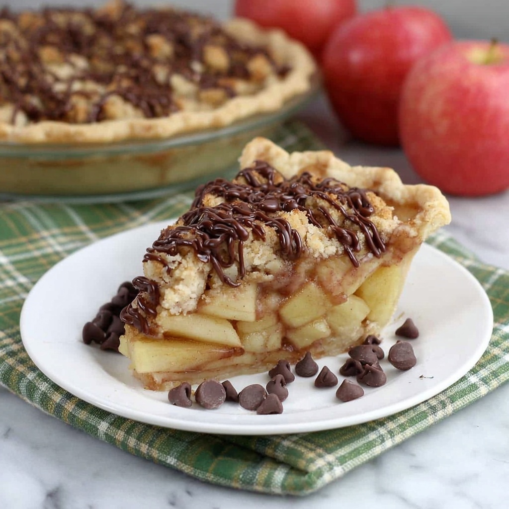 Apple Crumble Pie with Chocolate Ganache Recipe - Recipe Image
