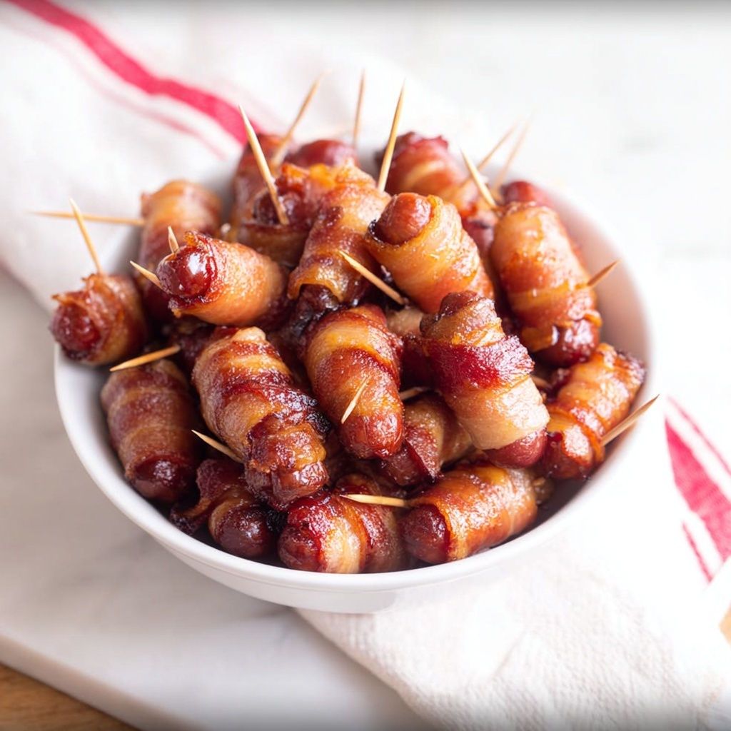 Crockpot Bacon-Wrapped Smokies with Brown Sugar and Paprika Recipe - Recipe Image