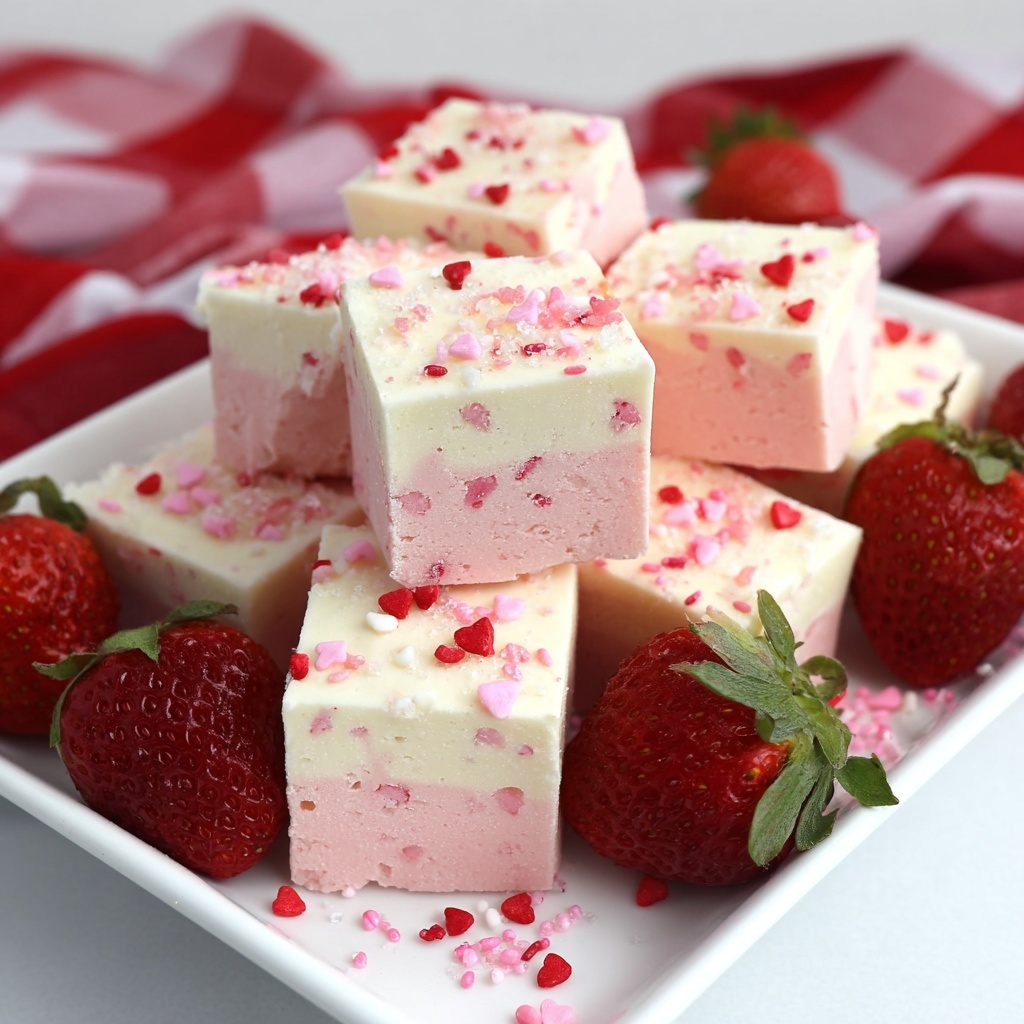 Strawberry White Chocolate Fudge Recipe - Recipe Image
