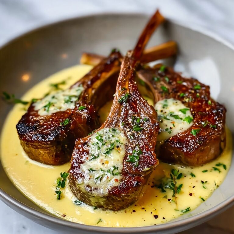 Irresistibly Juicy Garlic Herb Lamb Chops with Creamy Dijon Sauce Recipe
