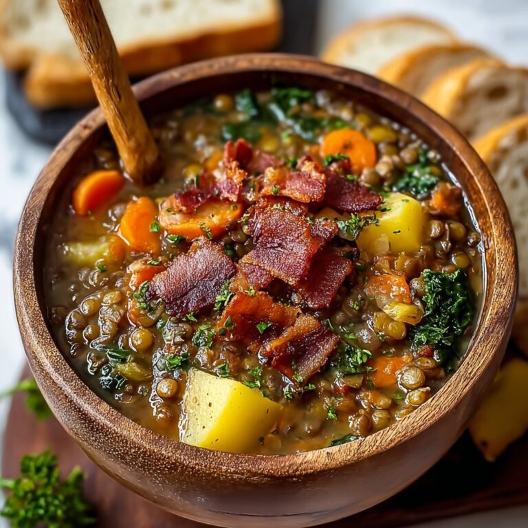 Easy One-Pot Hearty Lentil Soup with Bacon Recipe