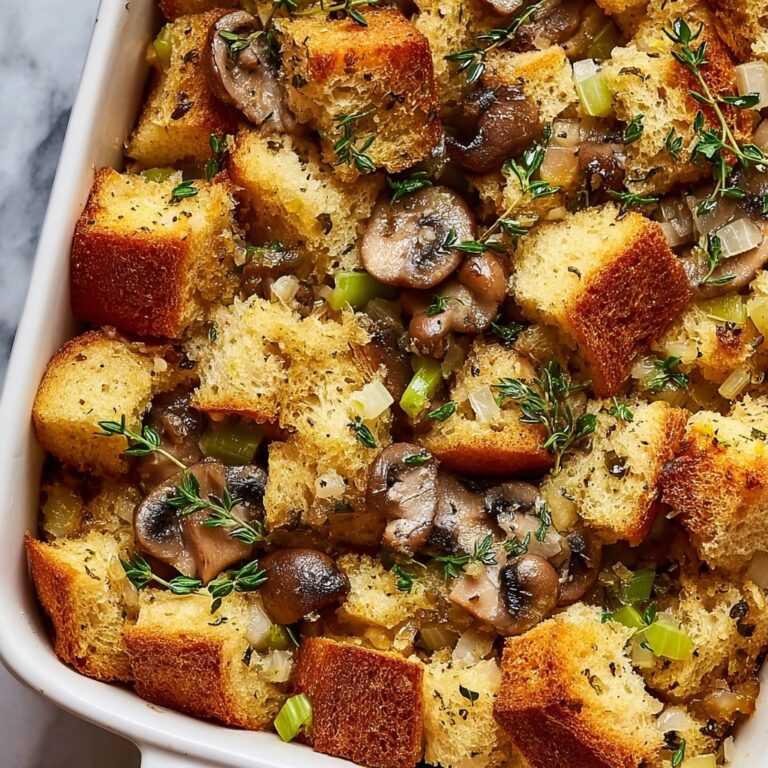 Irresistibly Herbed Mushroom Bread Stuffing for Cozy Comfort Recipe