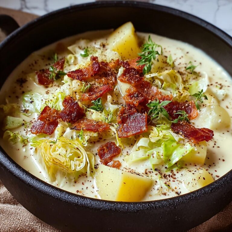Creamy Cabbage and Potato Soup with Caraway and Crispy Bacon Recipe