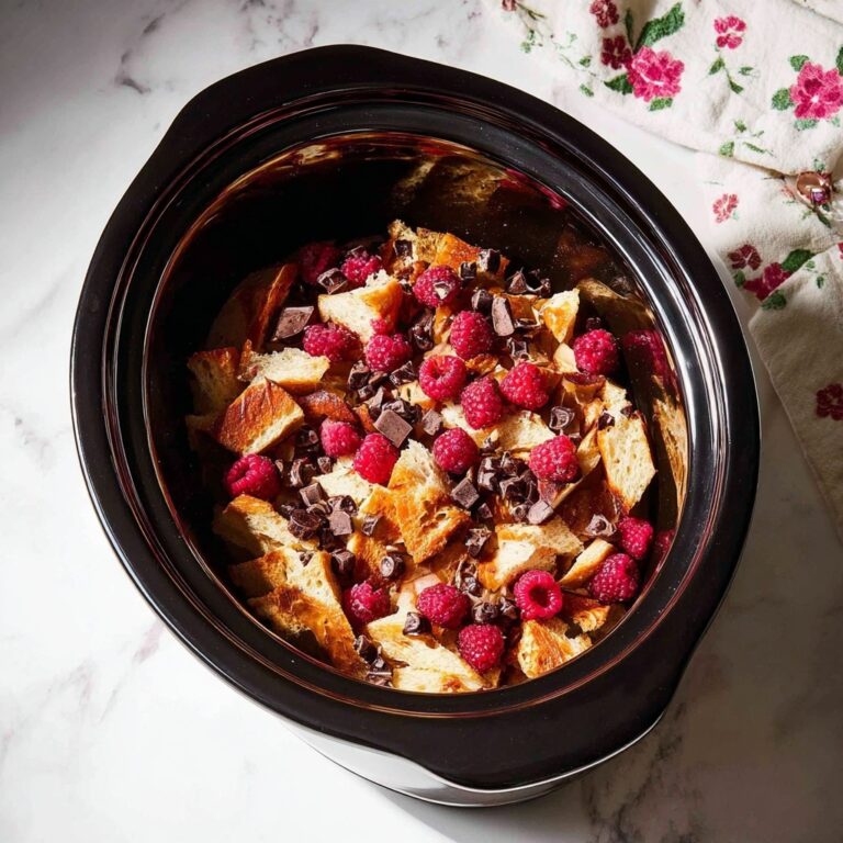 Crockpot Raspberry Chocolate Chip French Toast Casserole Recipe