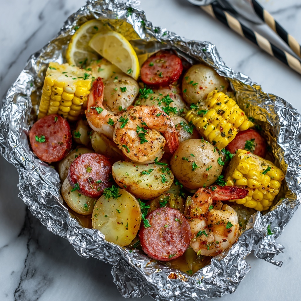 Shrimp Boil Foil Packets Recipe - Recipe Image