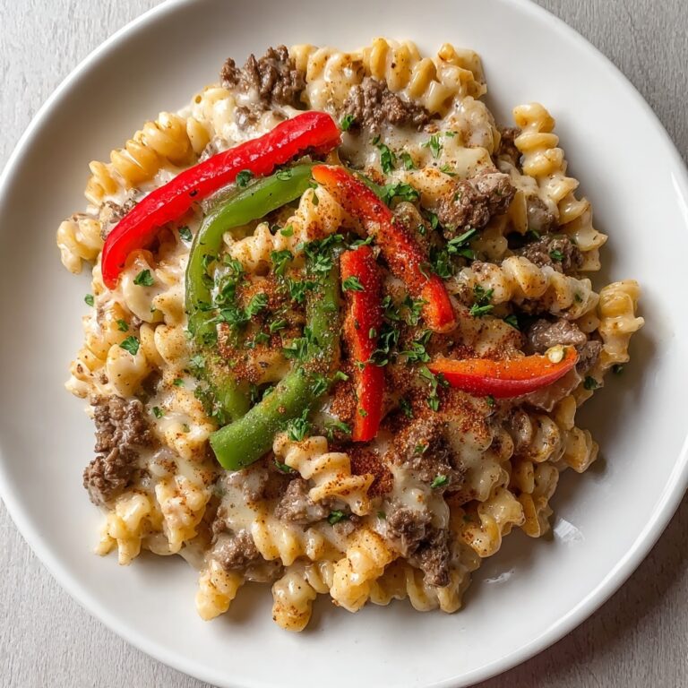 High-Protein Philly Cheesesteak Mac & Cheese Recipe