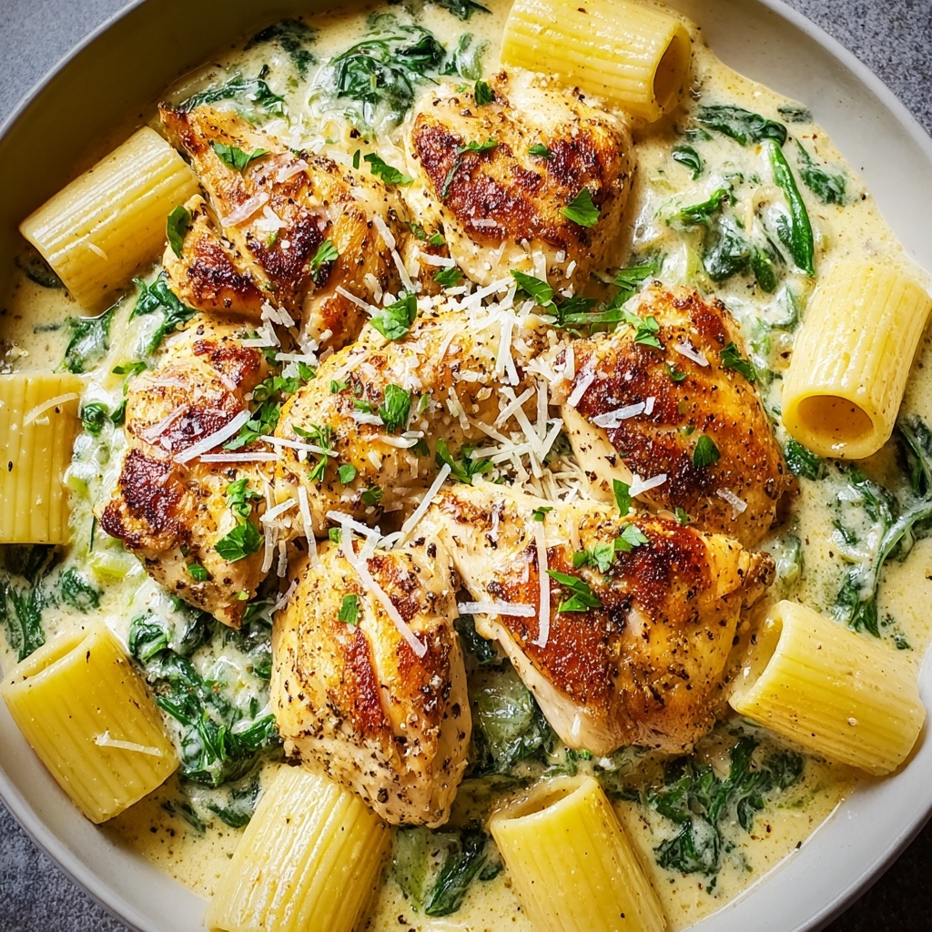 Creamy Parmesan Chicken with Rigatoni Pasta Recipe - Recipe Image