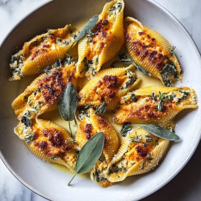 Pumpkin & Gouda Stuffed Shells with Brown Butter & Sage Alfredo Recipe