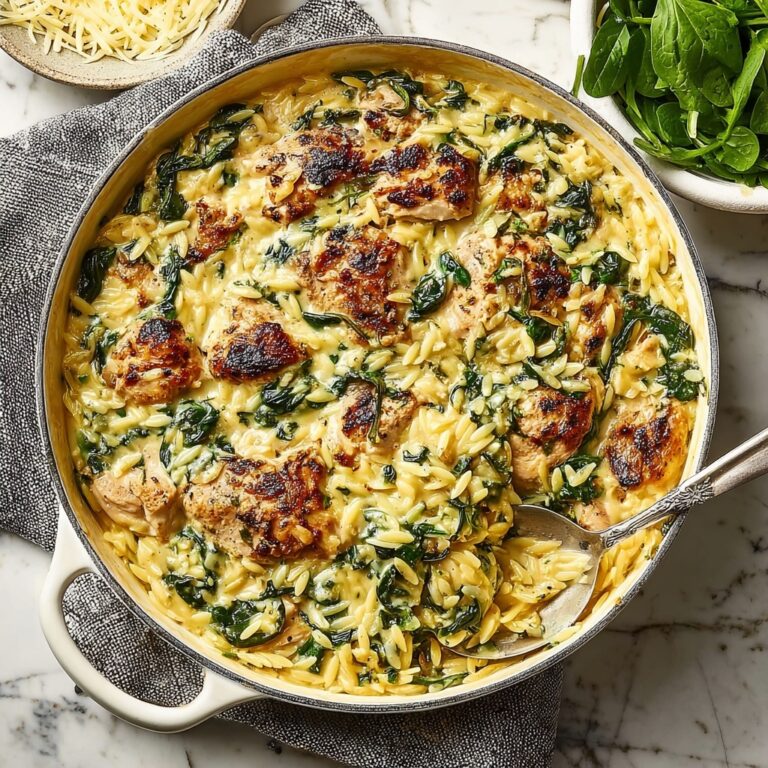Creamy Ricotta Chicken and Orzo Skillet Recipe