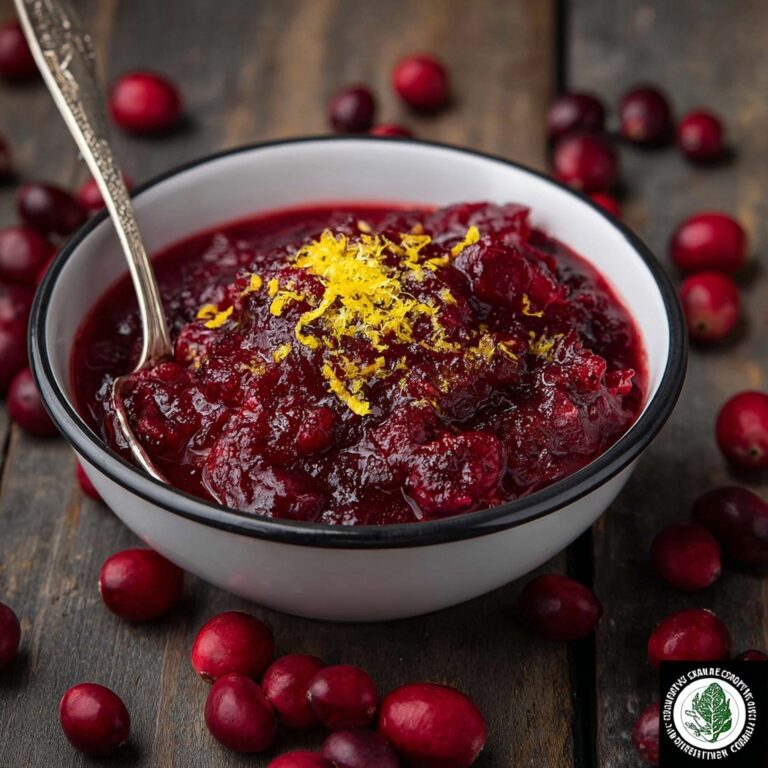 Homemade Cranberry Sauce with Dried Cherries and Blackcurrant Liqueur Recipe