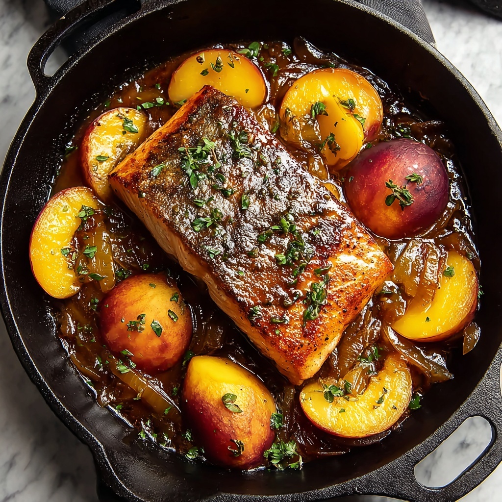 Bourbon Peach Roasted Salmon Recipe - Recipe Image