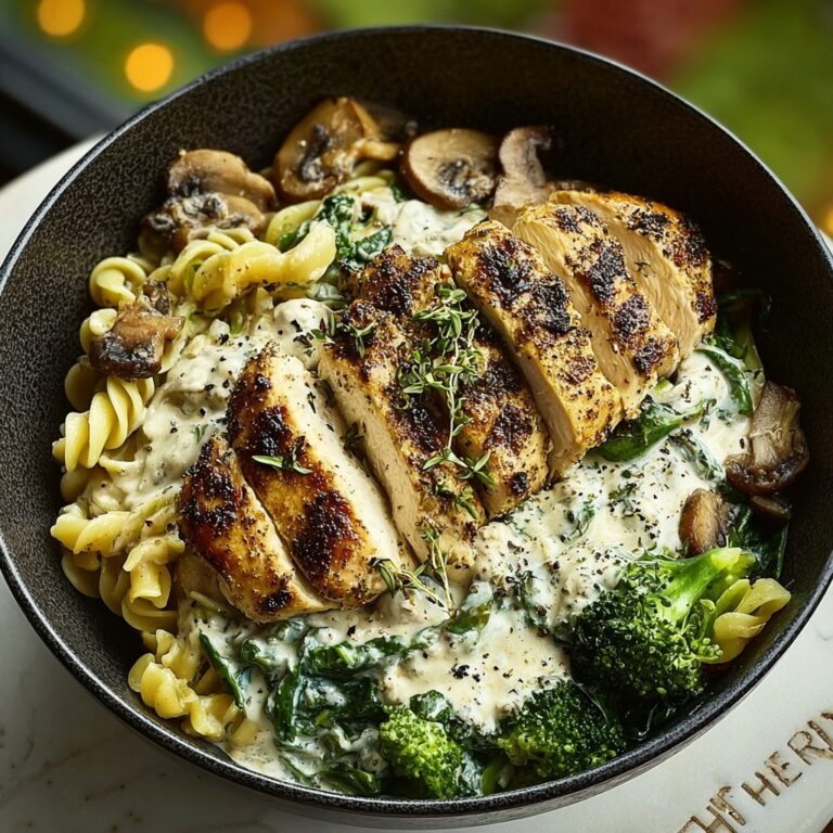 Indulgent Spinach-Artichoke Greek Chicken Alfredo & Crispy Broccoli Recipe