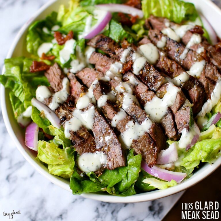 Mustard Glazed Grilled Steak with Fresh Salad Recipe