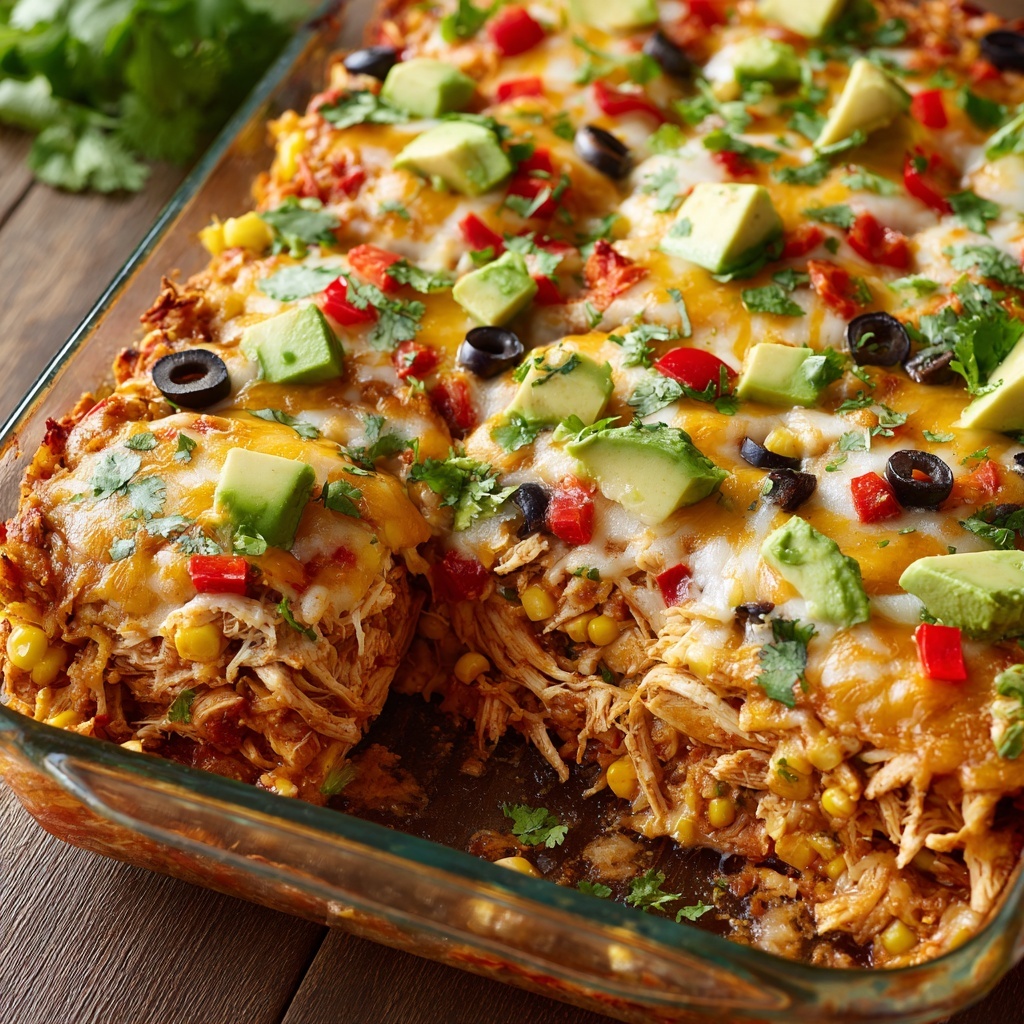 Chicken Burrito Casserole Recipe - Recipe Image