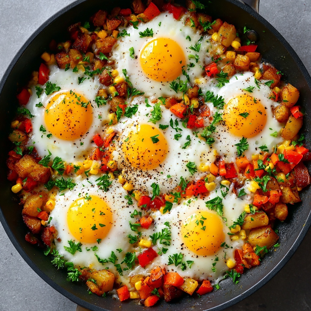 Loaded Breakfast Skillet with Bacon, Potatoes, and Cheddar Recipe - Recipe Image