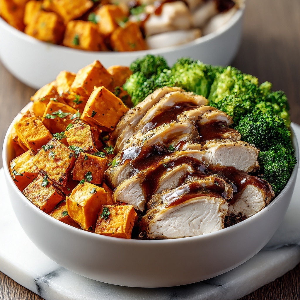 BBQ Chicken & Roasted Sweet Potato Bowls Recipe - Recipe Image