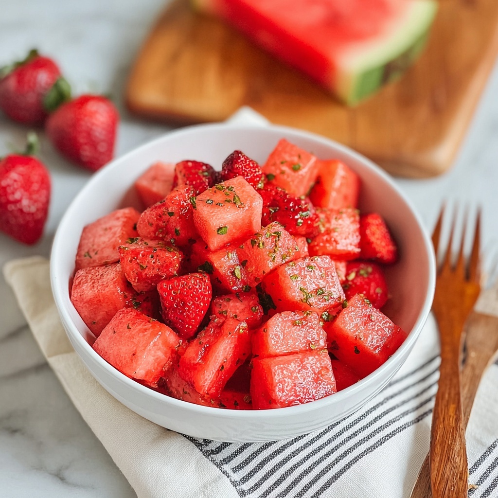 Strawberry Watermelon Salad with Honey-Lime Vinaigrette Recipe - Recipe Image