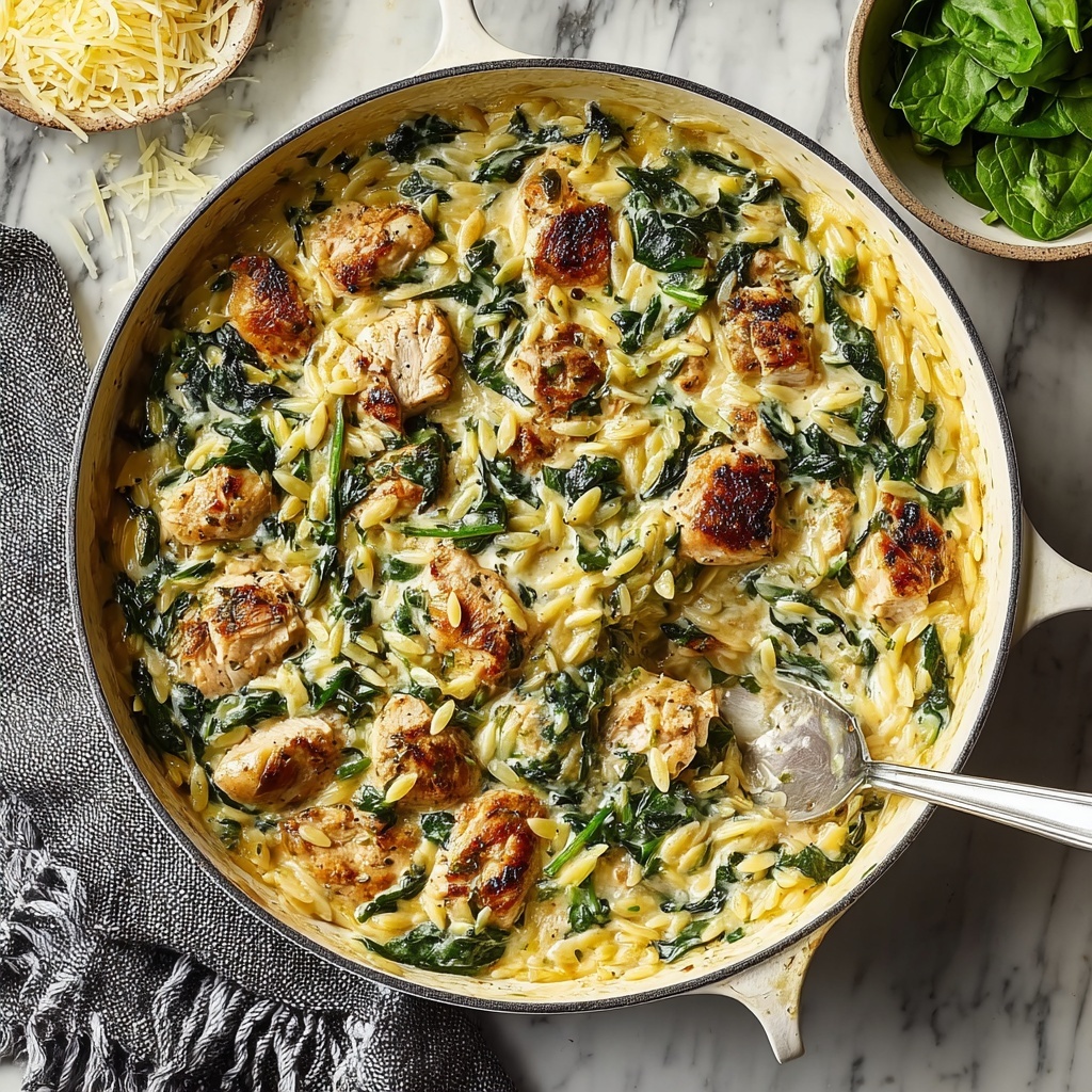 Creamy Ricotta Chicken and Orzo Skillet Recipe - Recipe Image