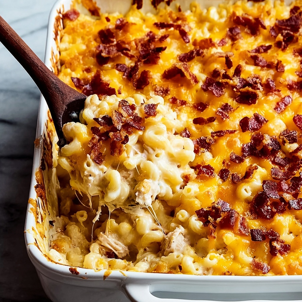 Chicken Turkey Bacon Ranch Mac and Cheese Casserole Recipe - Recipe Image