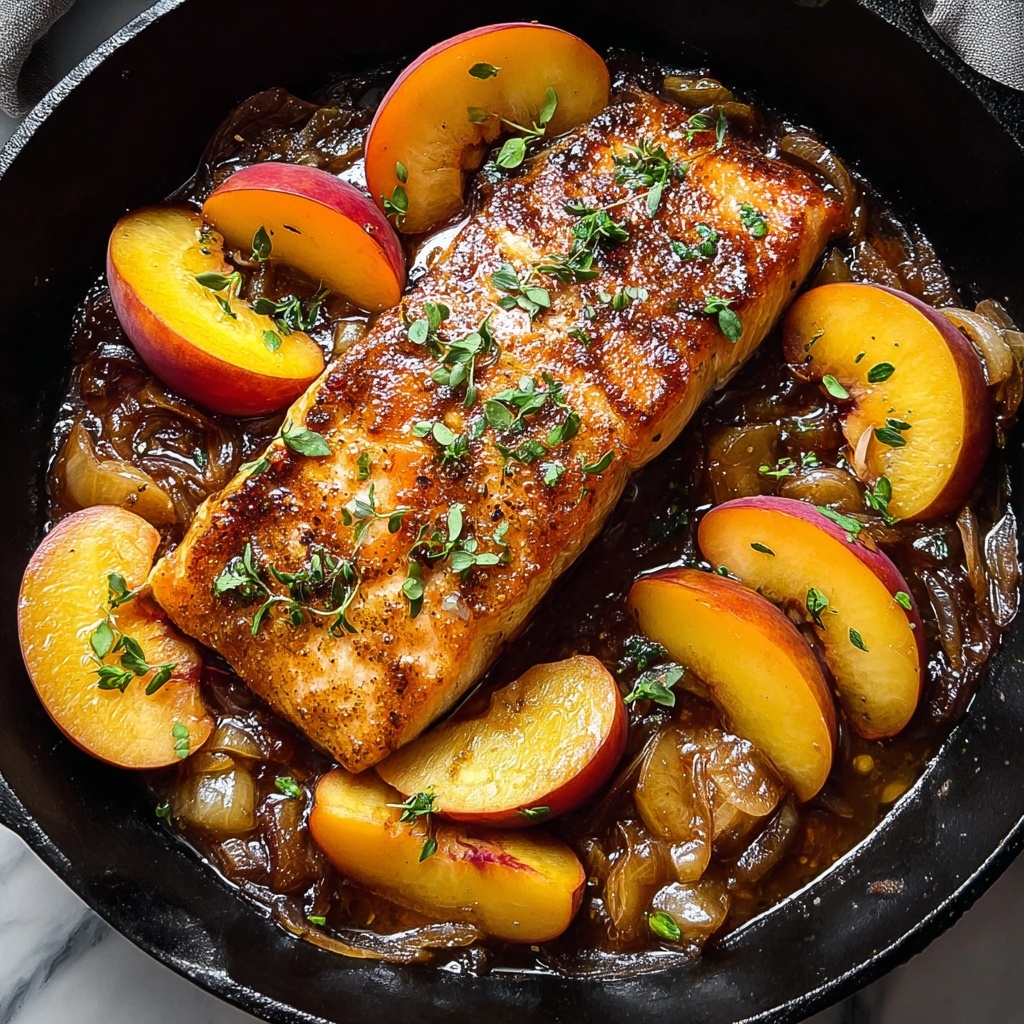 Bourbon Peach Roasted Salmon Recipe - Recipe Image
