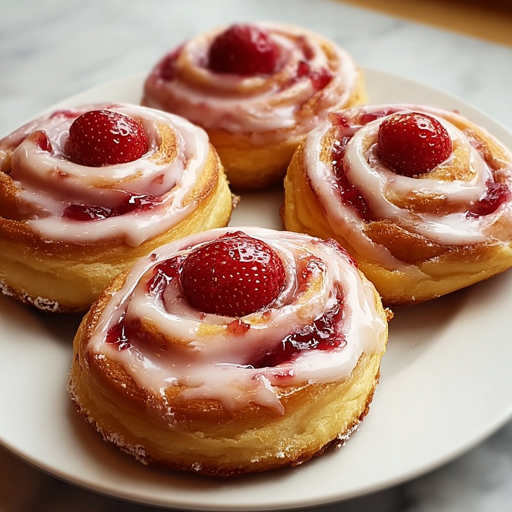 Strawberry Cheesecake Cinnabon Rolls Recipe - Recipe Image