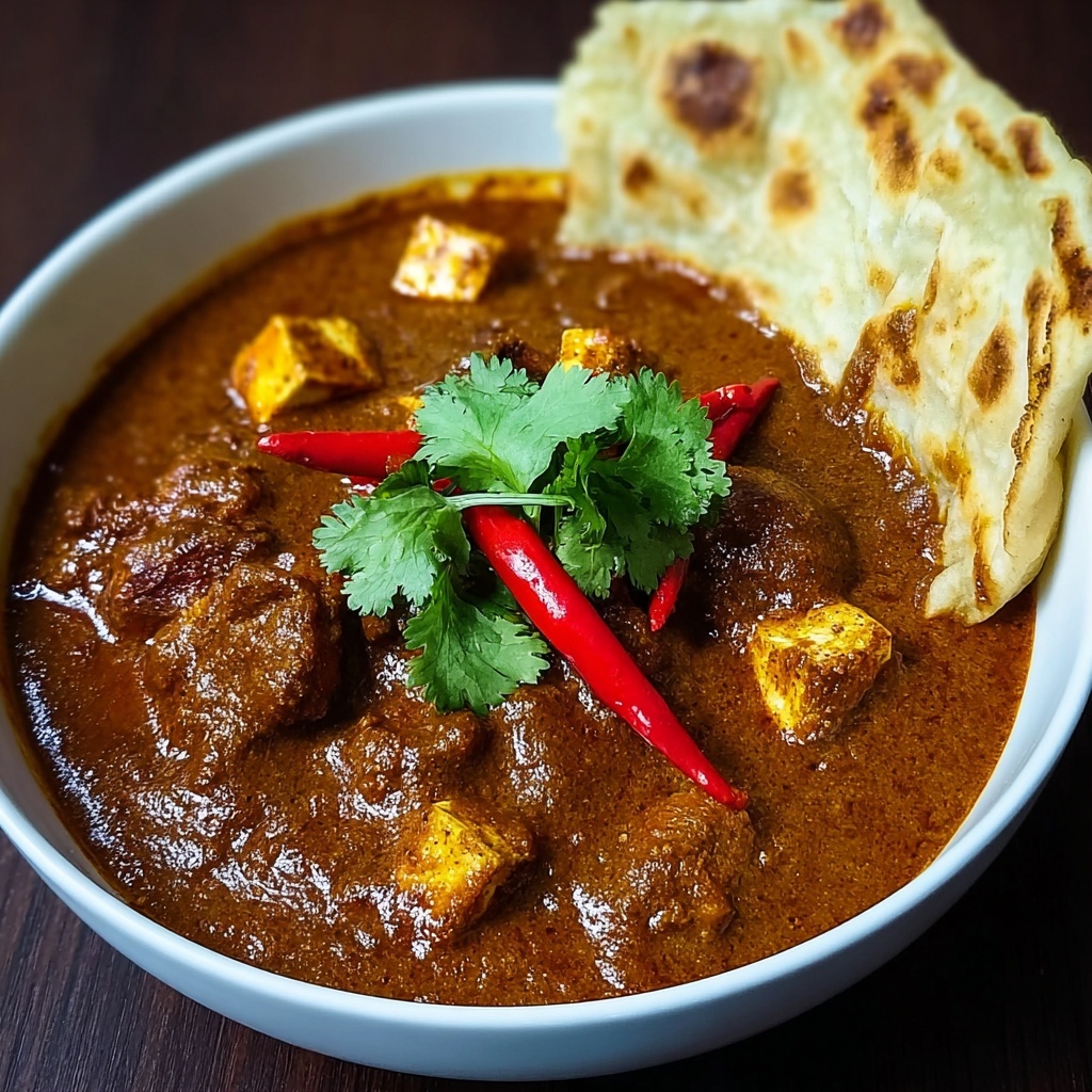 Indian Beef Curry with Tomato Gravy and Whole Spices Recipe - Recipe Image