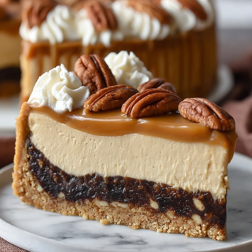 Pecan Pie Pumpkin Cheesecake Recipe - Recipe Image