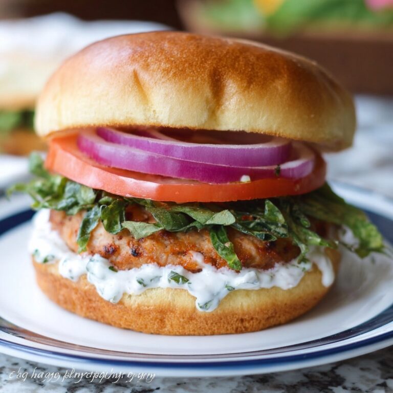 Greek Turkey Burgers with Feta, Spinach, and Tzatziki Recipe