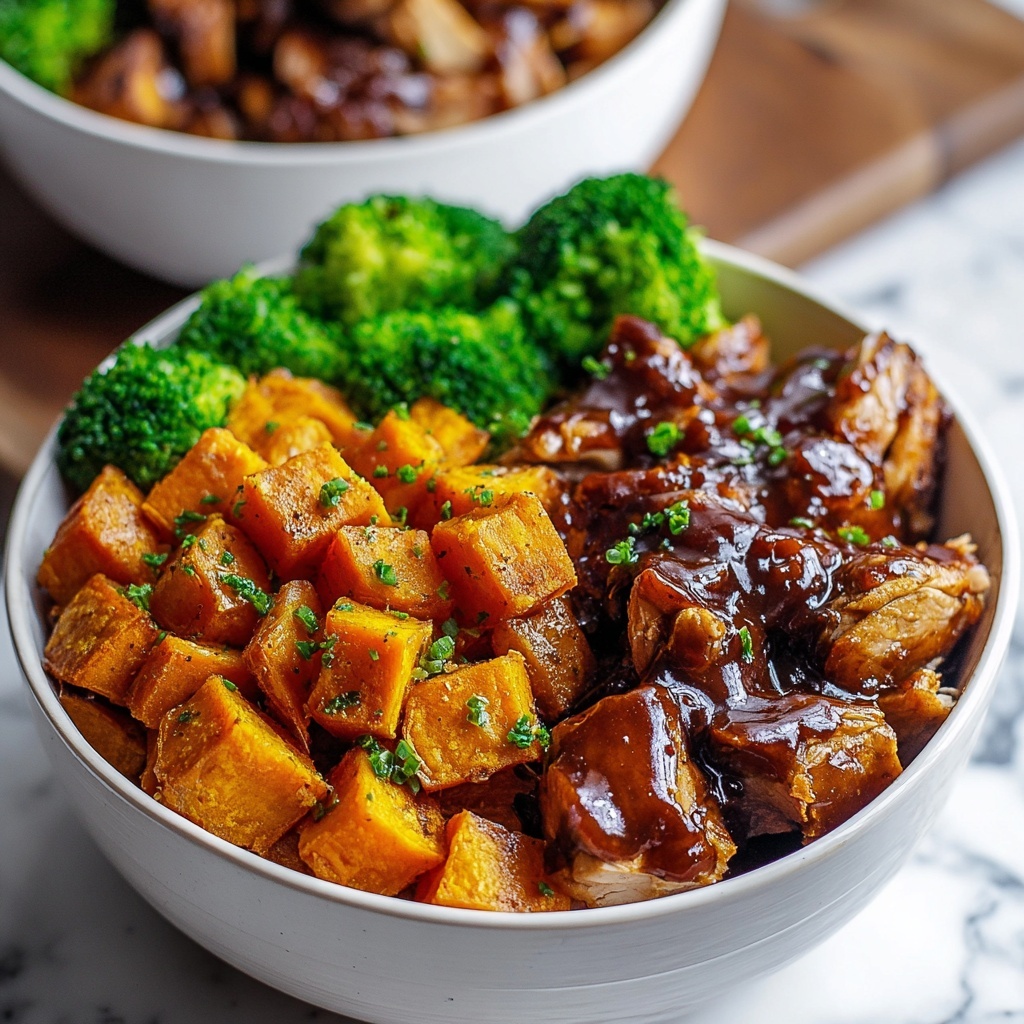 BBQ Chicken & Roasted Sweet Potato Bowls Recipe - Recipe Image