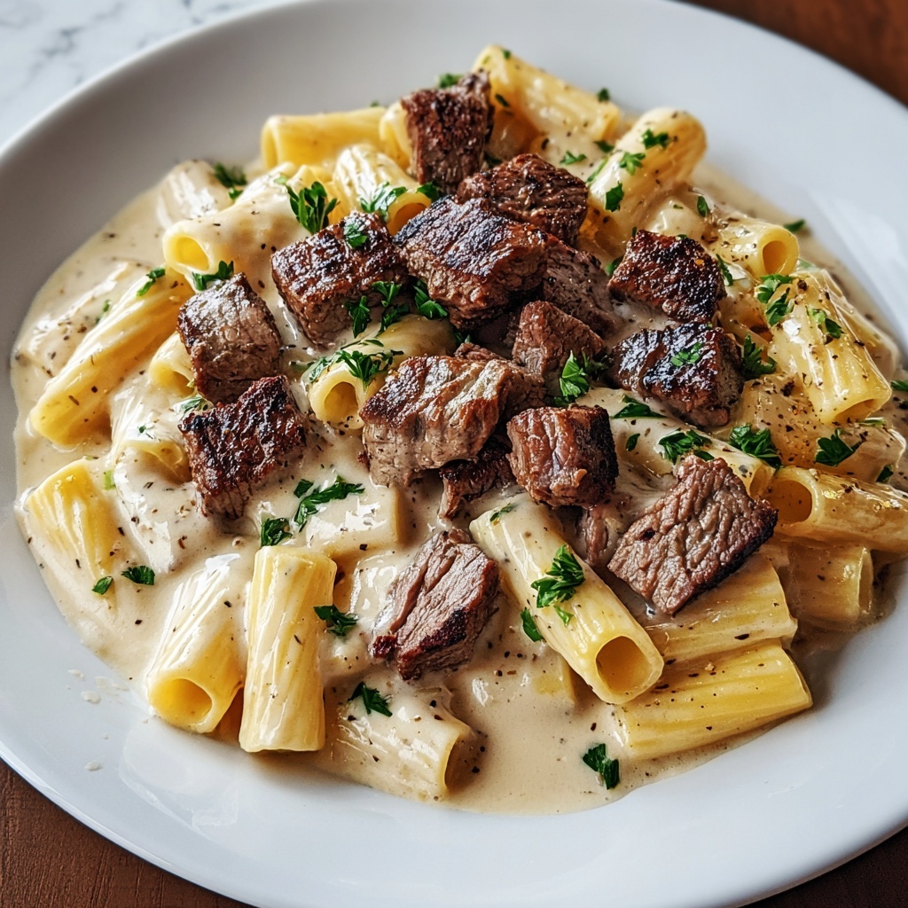 Creamy Steak Pasta Recipe - Recipe Image