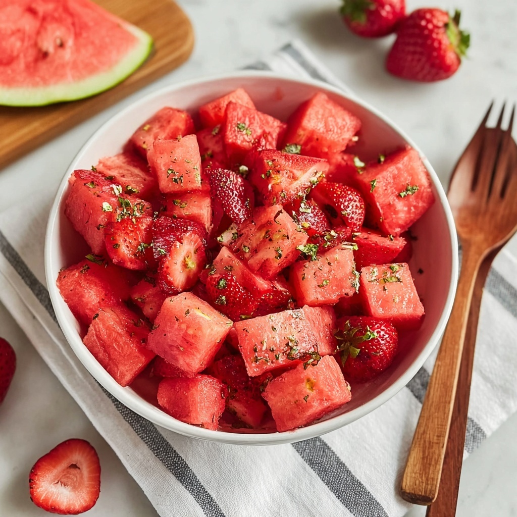 Strawberry Watermelon Salad with Honey-Lime Vinaigrette Recipe - Recipe Image