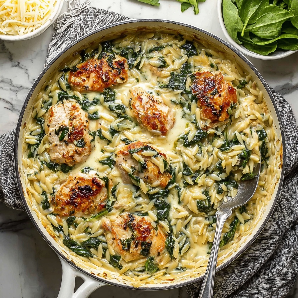 Creamy Ricotta Chicken and Orzo Skillet Recipe - Recipe Image