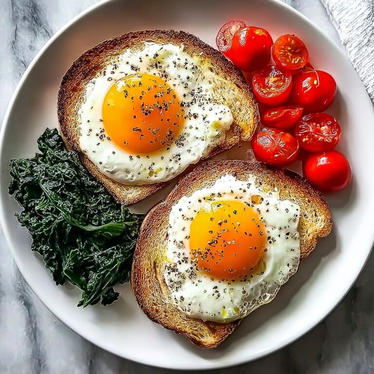 Savory Breakfast Plate with Soft Eggs, Toast & Greens Recipe
