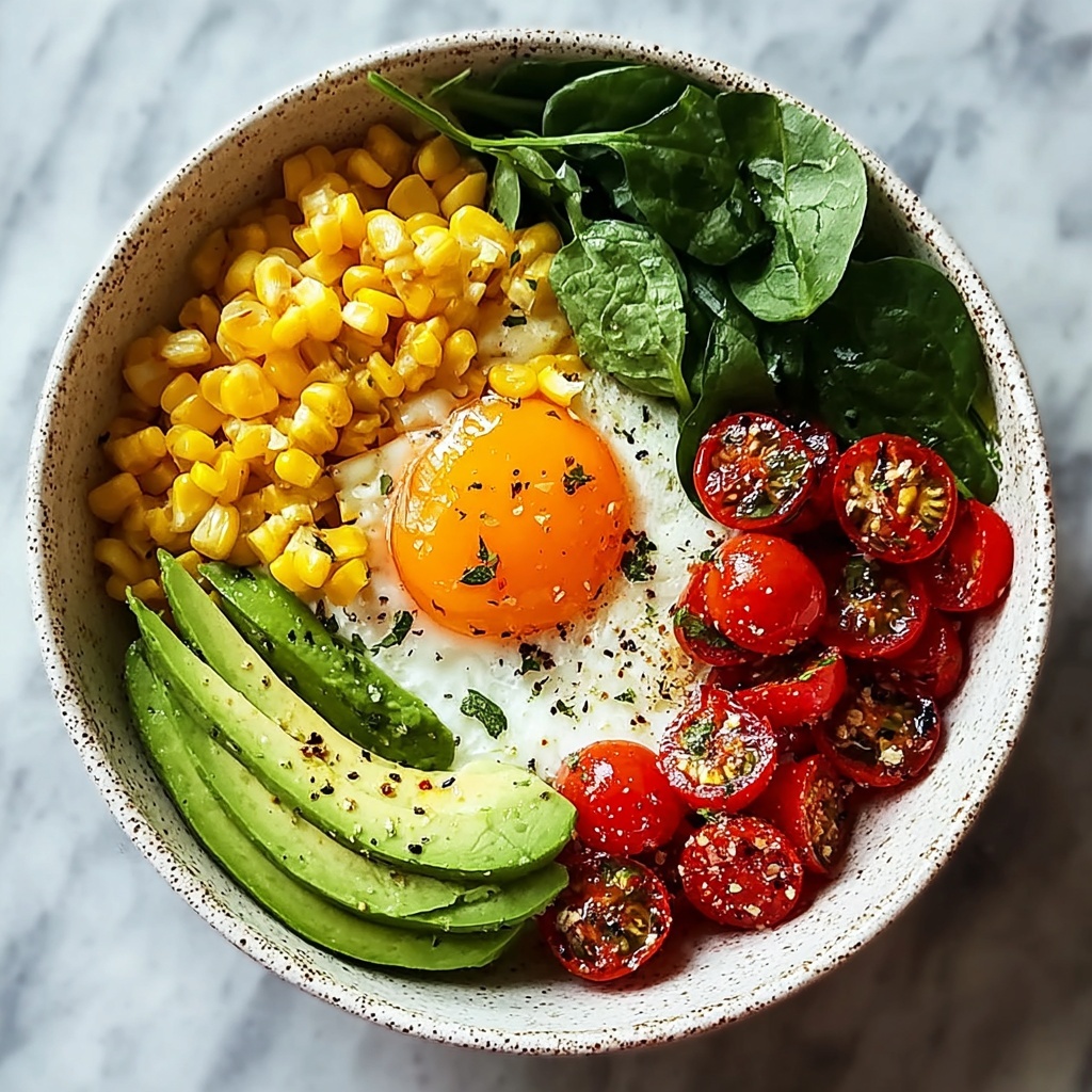 Sunny Avocado Breakfast Bowl with Corn & Cherry Tomatoes Recipe - Recipe Image